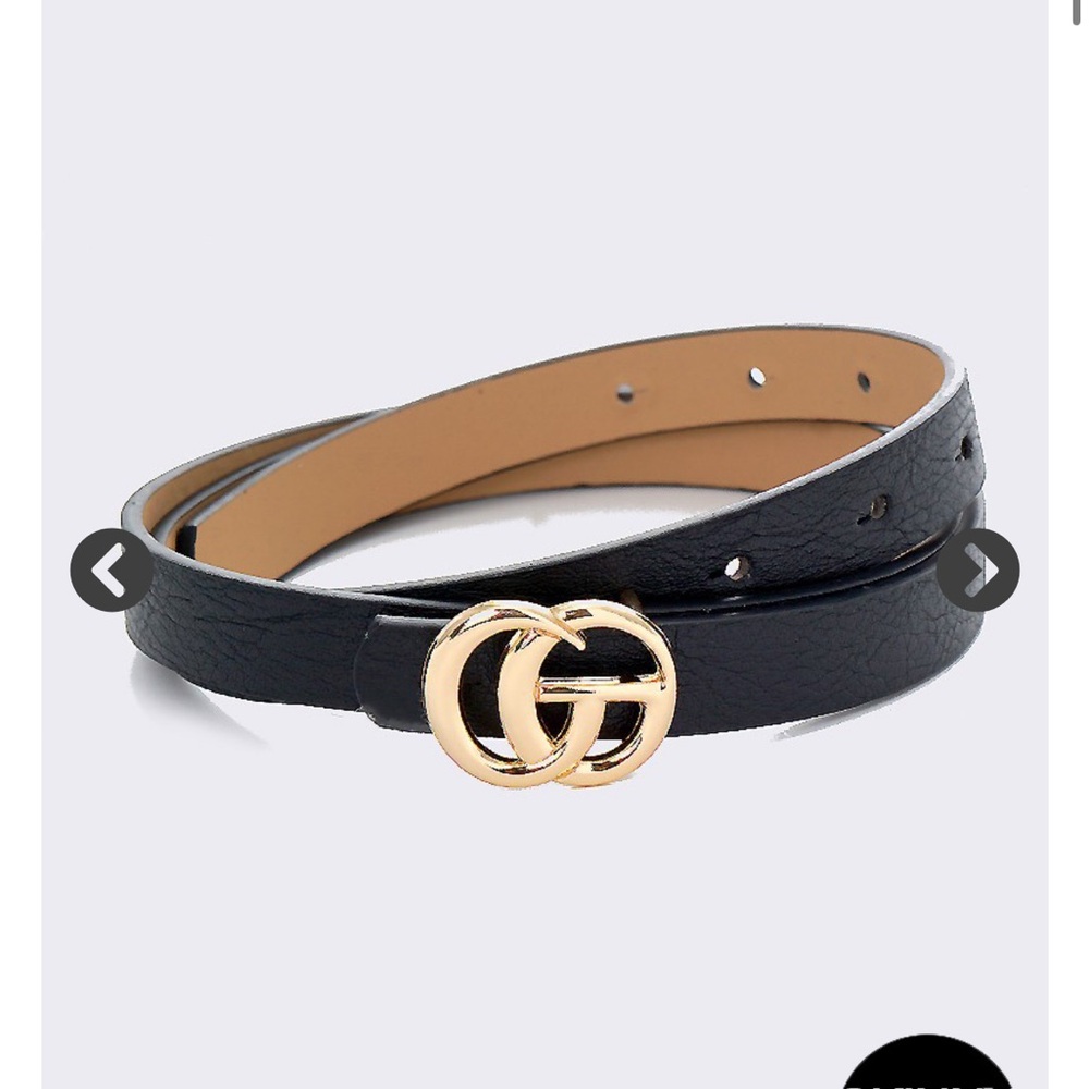 Elegant Black Leather Belt with SILVER Buckle - Gold is Sold out.
